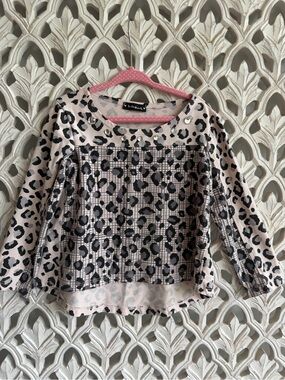 Kate Mack Leopard Print Top, girls size 5Y